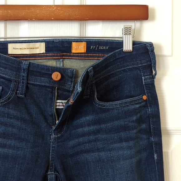 Pilcro Anthropologie Stet Classic Dark Wash Low Rise Full Length Skinny Jeans 27 - Picture 7 of 15